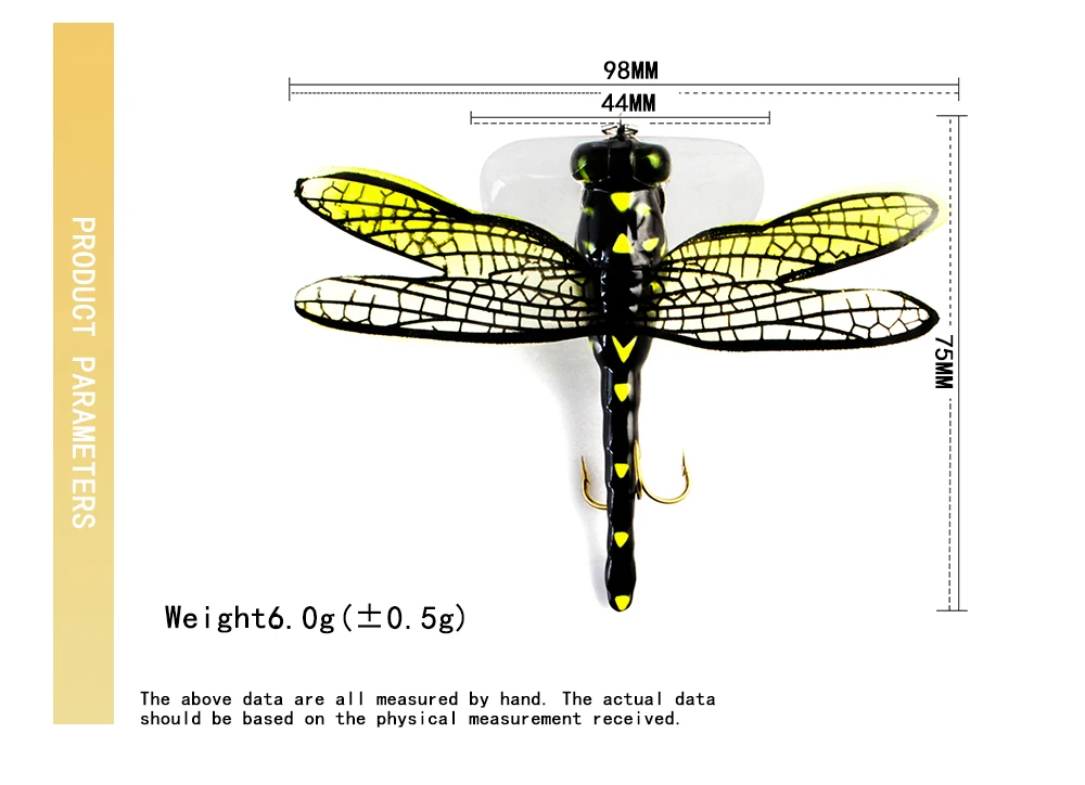 Description Picture 3 of itemFTK 6g Topwater Dragonfly Dry Flies Insect Fly Fishing Lure 75mm Trout Popper Hard Lure Artificial Bait Wobblers