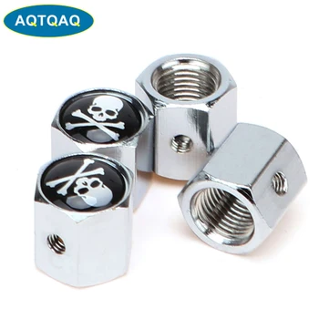 

4Pcs/Set Classic SKULL Anti-theft Chrome Car Wheel Tire Valve Stem Cap For Car/Motorcycle,Air Leakproof And Protection Your Valv