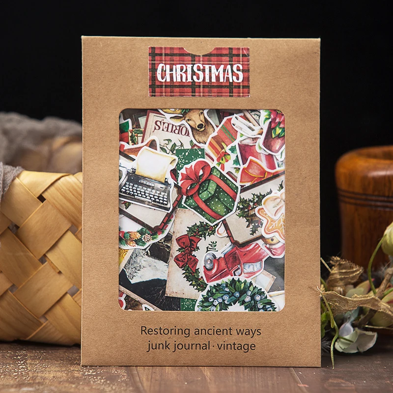 

Vintage Christmas Series Tag\Notes\Tickets\Stamps\Bears\Santa Claus\Trees\Bells\Garlands\Biscuit\Cars\Socks\ Pinecone Stickers