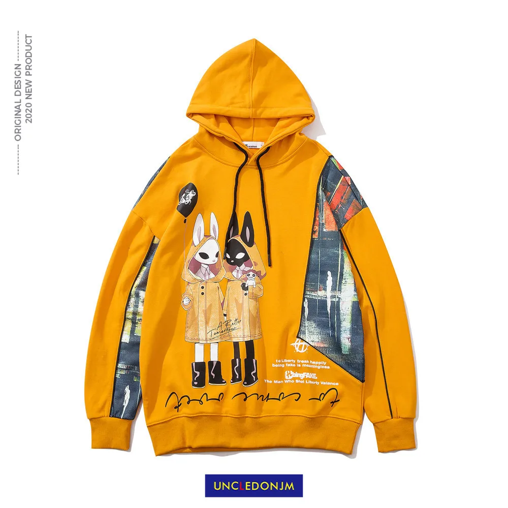 

UNCLEDONJM 2020AW Cartoon Hoodies Men's japanese streetwear sweatshirt anime Hip Hop hoodies men designer sweatshirt BO-6057