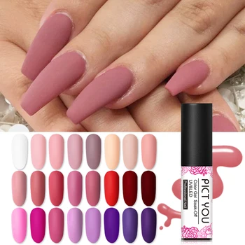 5m Matte UV Nail Gel Polish Pink Black 45 Colors Nail Art Gel Polish Matte Top Coat Soak Off Gel Laquer Varnish varnish