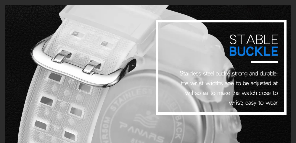 PANARS White Gold Men Digital Watch Sports Watches Men's Watch Led 5Bar Waterproof Double Display Chronograph Electronic Clock