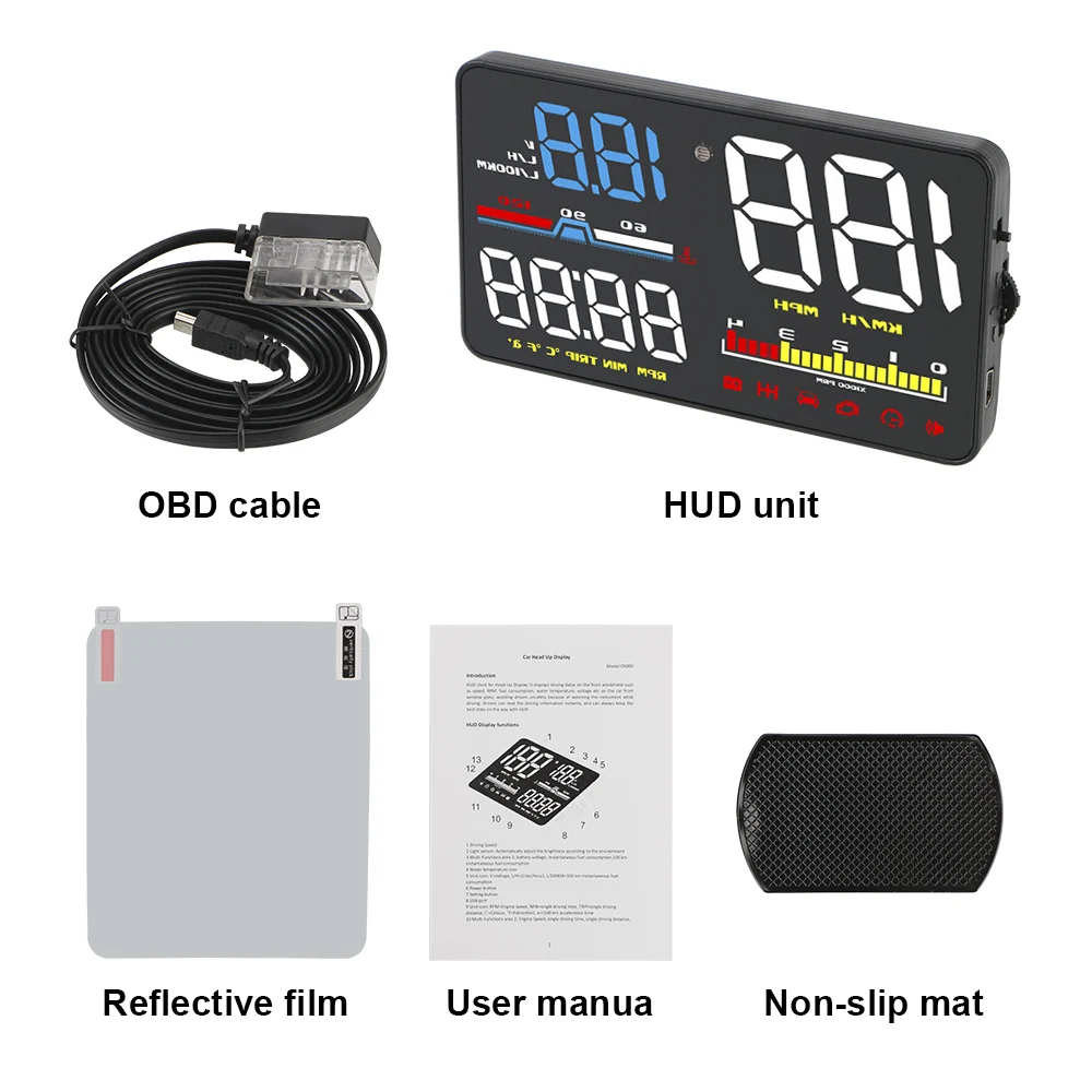 HUD OBD2 ڵ  ÷  ũ , 5 ġ ÷ ӵ   ׽, Y03 2.8 ġ, 12V D5000