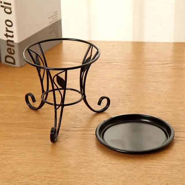 Mini Fém Edény Állvány Növények Virágállvány Tartó Zamatos Erkély A Nappali Beltéri Kerthez Kültéri T2T9 - Image 3