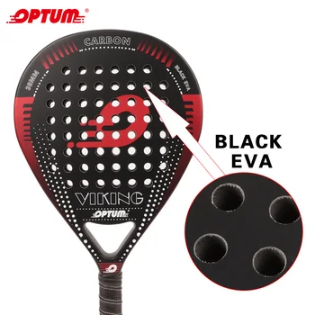 

OPTUM VIKING Carbon Fiber Padel Racket Black EVA Core Padel with Cover Bag