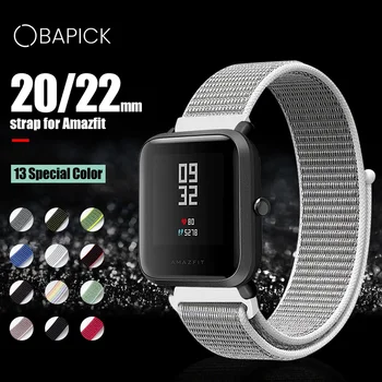 

BAPICK 20/22mm Nylon Sport Strap For Amazfit Bip S Gts Bracelet For Xiaomi Huami Amazfit Pace Stratos Gtr 42 47mm Strap