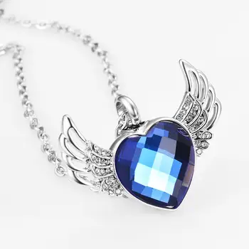 

Angel Wings Love Heart Cremation Urn Necklace Memorial Jewelry for Ashes Urn Locket Pendant for Women