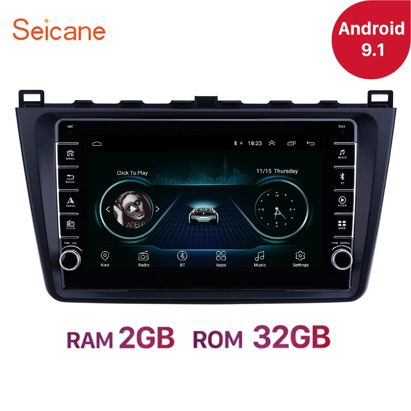 Clearance Seicane For Mazda 6 Rui wing 2008 2009 2010 2011-2014 Android 9.1 Car GPS Navigation Unit Player Stereo 2DIN  RAM 2GB ROM 32GB 0