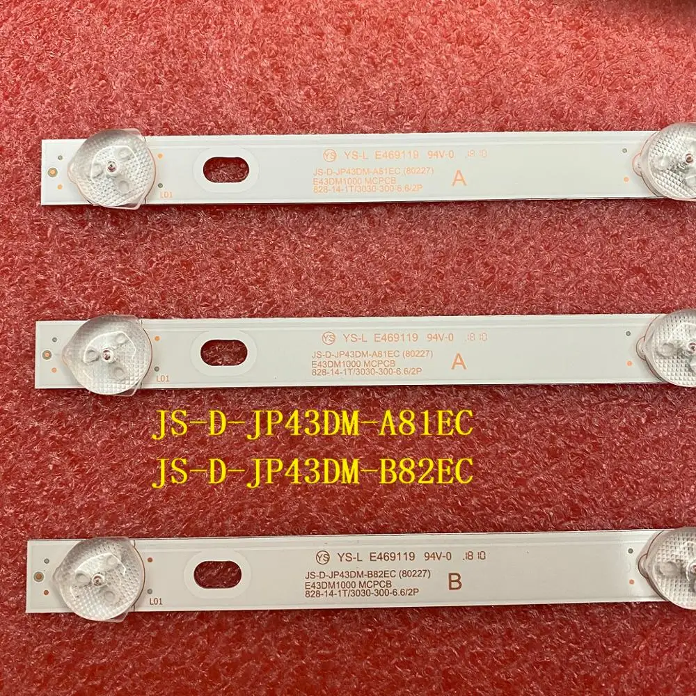 Tira para Js-d-jp43dm-a81ec Milímetros 8led6v Led Backlight Js-d-jp43dm-b82ec 80227 E43dm1000 Mcpcb 3 Pçs - Set 828 - Image 2