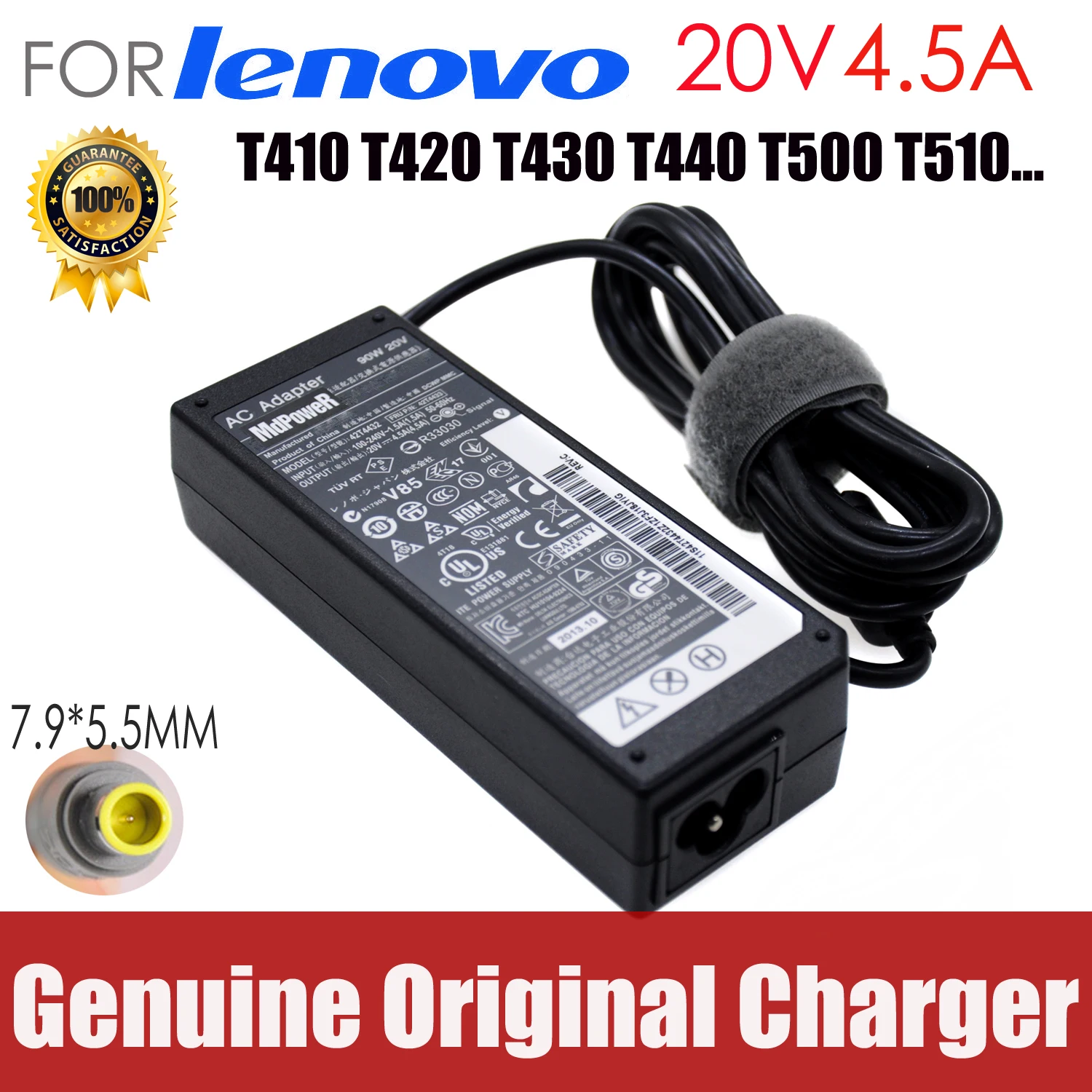 original 20V 4.5A AC Adapter Laptop Charger For Lenovo Thinkpad E420 E430c E545 E425 B480 B490