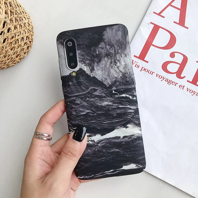 c Чехол для телефона LOVECOM для Xiaomi 9, 8 Lite, Redmi Note 7, 8 Pro, классический треснутый мрамор, матовая жесткая задняя крышка из поликарбоната, чехол для Xiaomi 8, 9 - Цвет: c