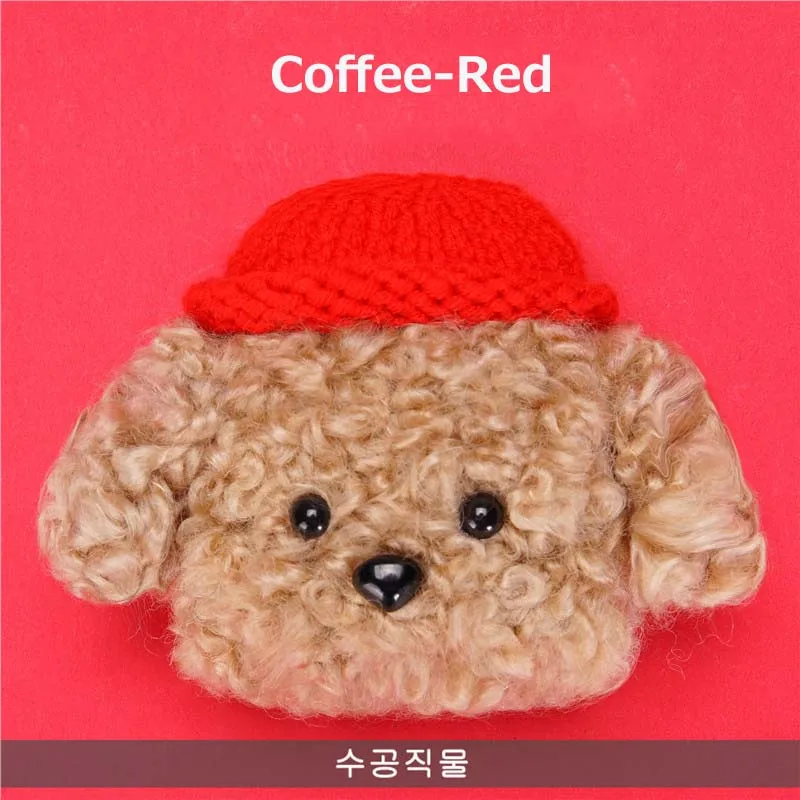 Coffee-Red Для Air-Pods Pro Чехол вязаный плюшевый анти-потеря защитный чехол Чехлы с принтом из мультфильма для Airpods 3 беспроводные Bluetooth наушники аксессуары - Цвет: Coffee-Red