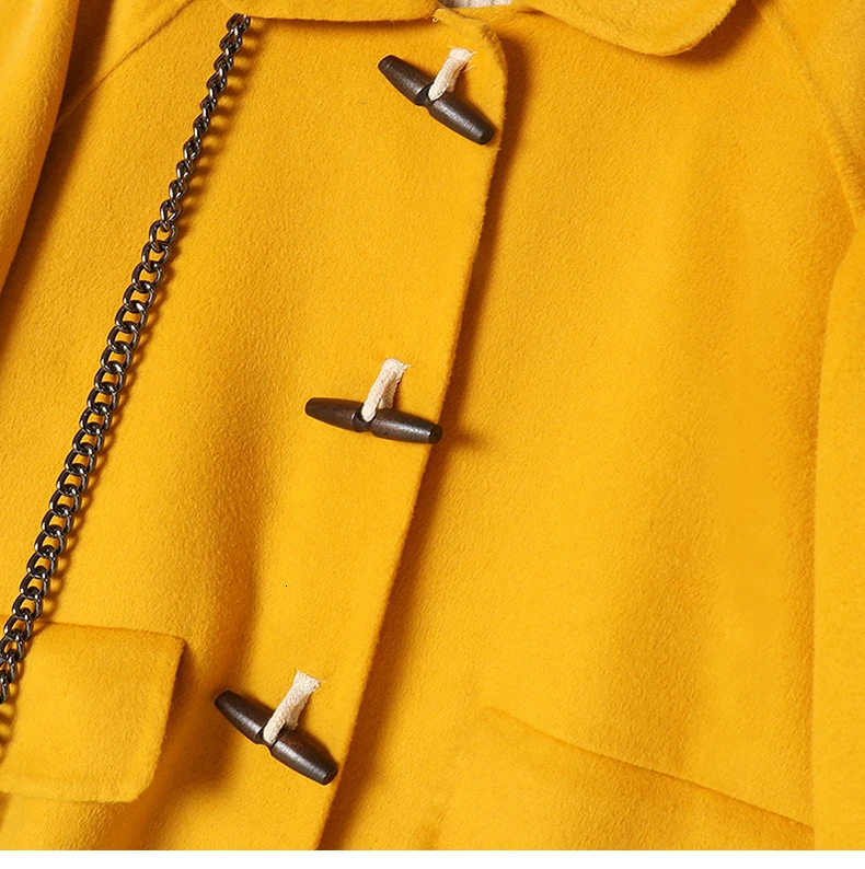2019 зимнее Новое двухстороннее кашемировое пальто женское длинное пальто с лацканами и роговыми пряжками удобное модное женское пальто 50%