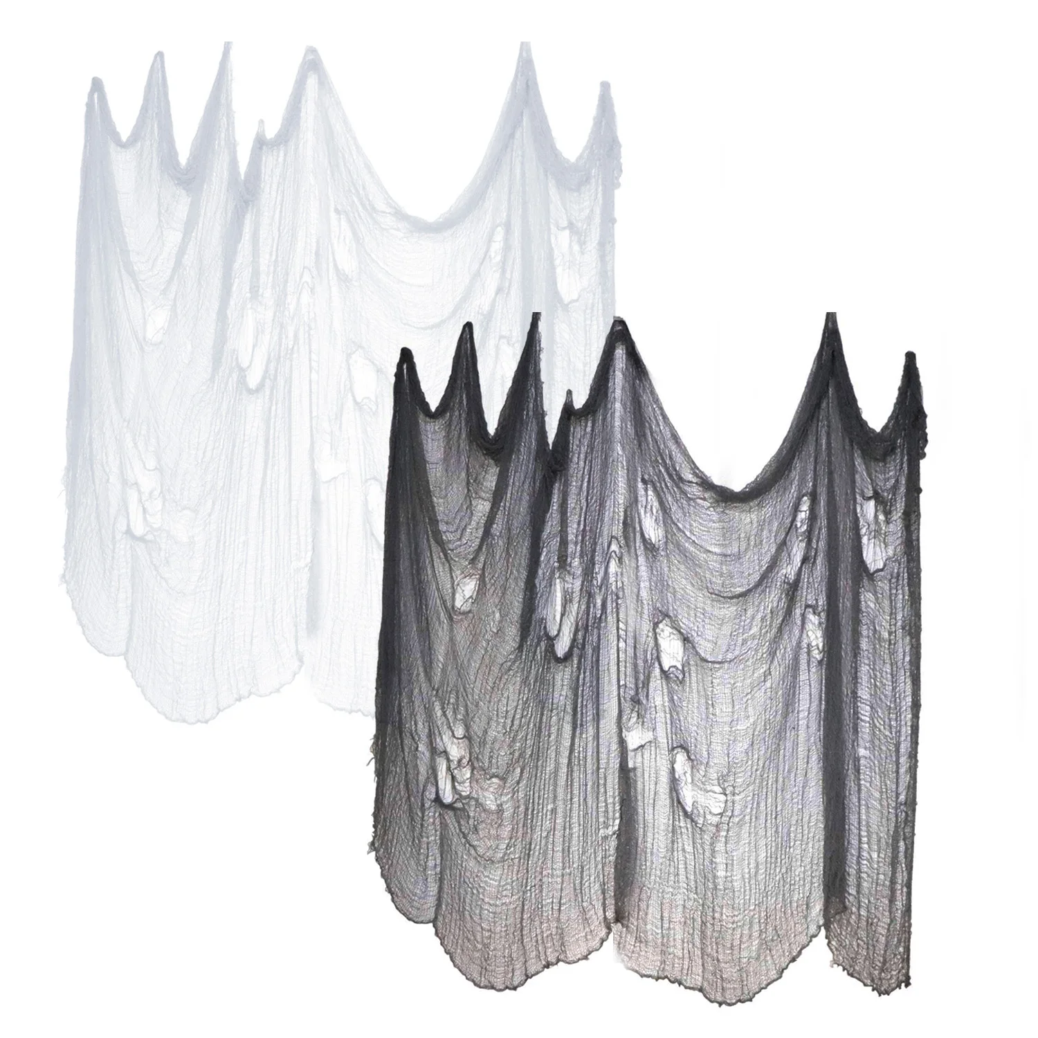 

Behogar 2PCS Scary Horror Halloween Creepy Cloth Party Decorations for Doorways Halls Shower Curtains Porches Decks Tree 4x1m