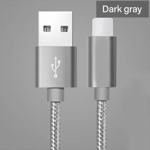 VOXLINK USB кабель с нейлоновой оплеткой для iphone x, 8 s, 7 s, быстрая зарядка, синхронизация данных, USB кабель для iphone xs max, 8, 8 Plus, 7, 6, 6 s, ipad mini - Цвет: Gray