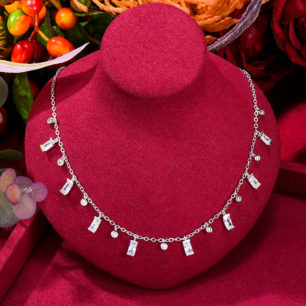 Siscathy Fashion Trend Chokers Necklaces Square Zirconia Necklaces For Women Accessories On The Neck Party Jewelry Girl Gifts
