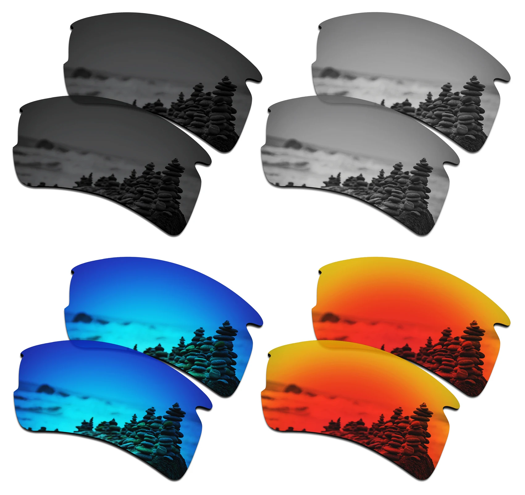 BlackSilverBlueRed SmartVLT поляризованные Сменные линзы для солнцезащитных очков Oakley Flak 2,0 XL-несколько вариантов - Цвет линз: BlackSilverBlueRed