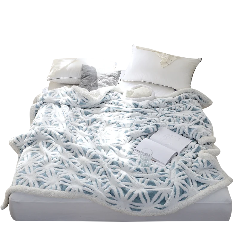 Двойной утолщенный коралловый флис одеяло постельные принадлежности осень/зима использование теплый мягкий плед на кровать/диван nap AB сторона жаккард одеяло