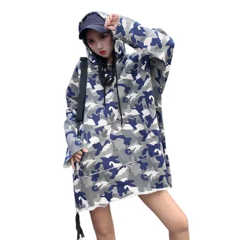 

Autumn New Plus Size Camouflage Long Hoodie Korean Style Loose Casual Long-sleeved Hooded Sweatshirt For Women