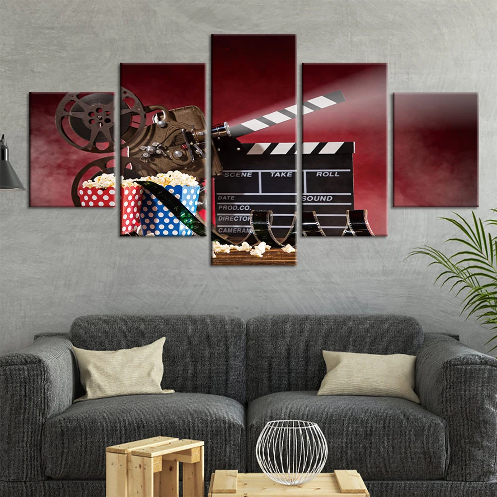 Painting Wall Art Canvas Prints Traditional Film Playing Camera Wall