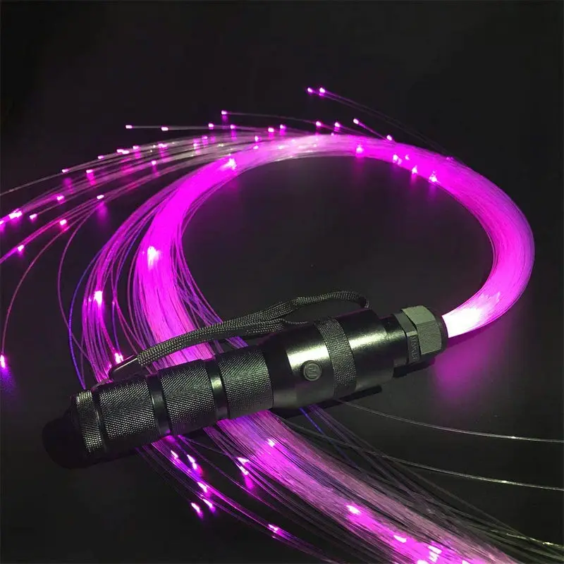 Fouet Lumineux Fibre Optique LED – Rotation 360°, Super Brillant, Pour Fête Et Danse