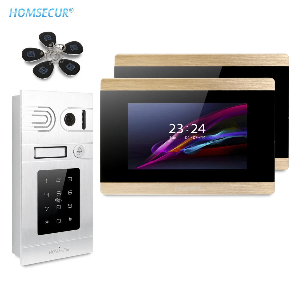 HOMSECUR HDK Intercom with 7'' Touch Screen Monitor & IR Camera & Remote Release 