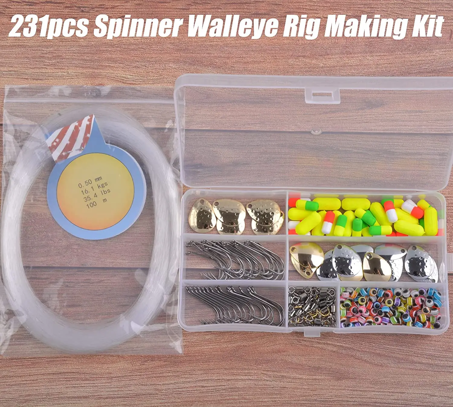 231pcs Fishing Lures Spinner Walleye Rig Making Kit for Walleye Spinner  Fishing Rigs Crawler Harness