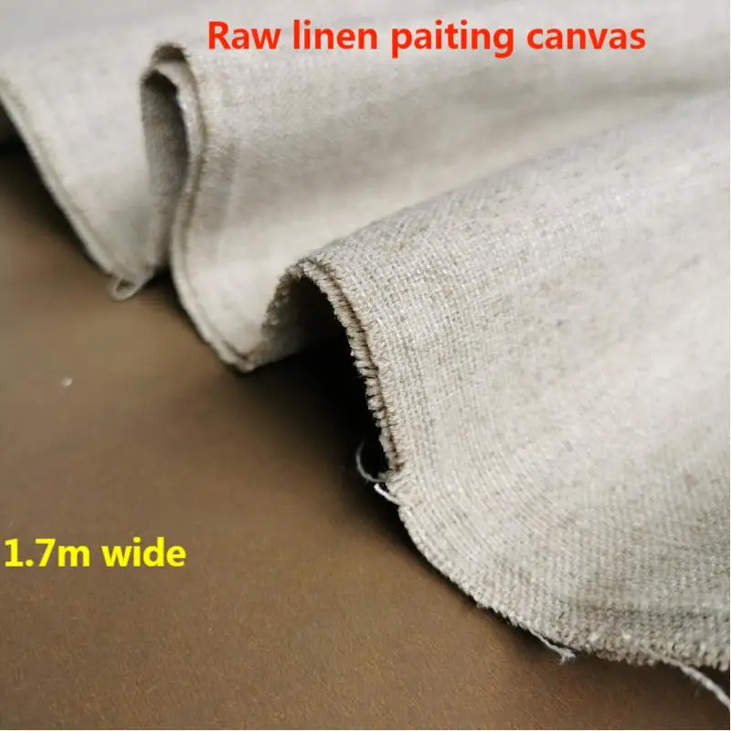 220gsm smooth texture unprimed linen blend blank painting canvas FOR PRACTICE 1.7m wide stretched canvas