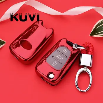 

New TPU Car Key Case For Kia Ceed Picanto Sportage For Hyundai I30 Ix35 Car Key Case Smart holder cover keychain Car Keyring