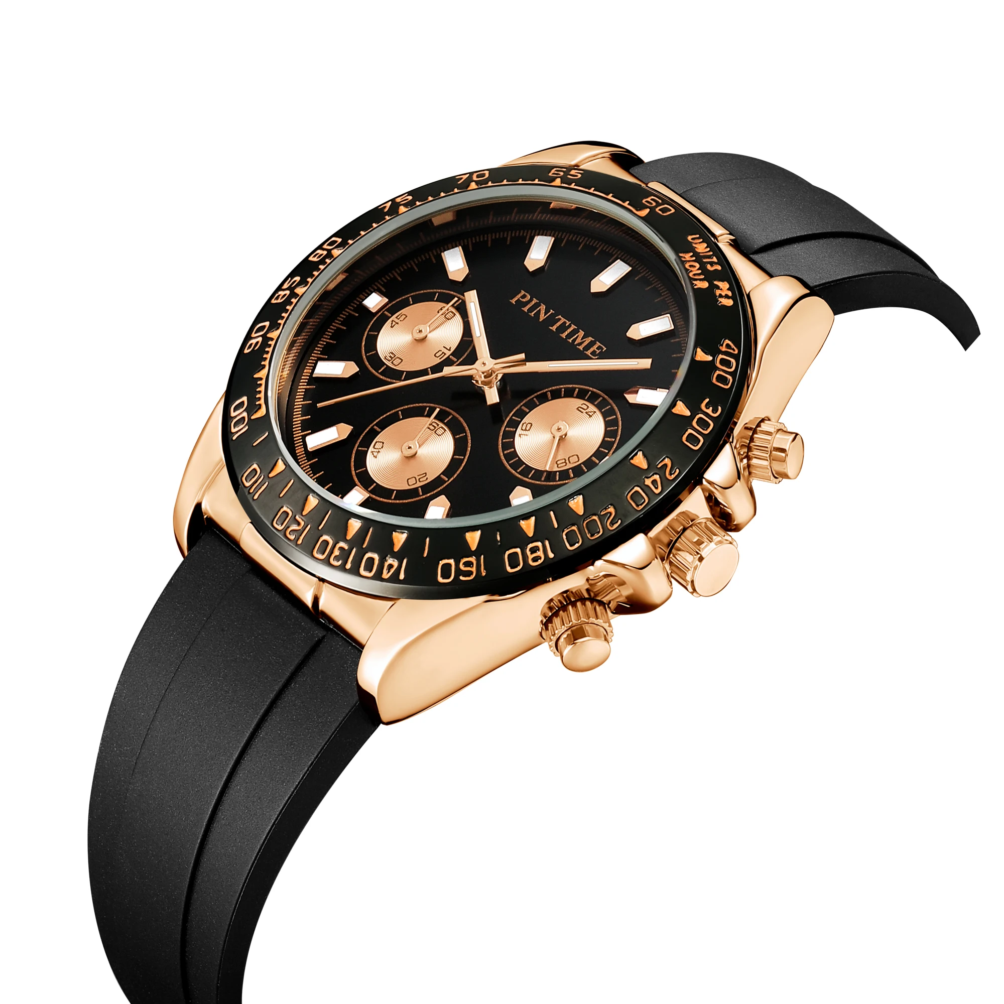 2022 Men Luxury Sport Watch All Dial Work Chronograph Function Quartz Wristwatch Stopwatch Rubber Strap Clock Montre