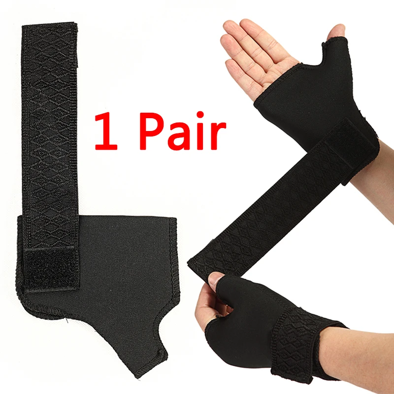 1 par de muñequera ajustable Muñequera de acero soporte de muñeca férula fracturas del túnel carpiano deporte esguince pulseras guantes de ciclismo