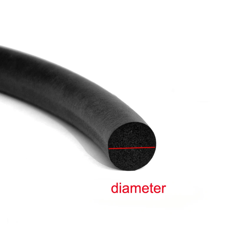 

3 meters diameter 10mm - 14mm epdm black O auto door seal protector car door rubber foam sealing filler strip weatherstrip