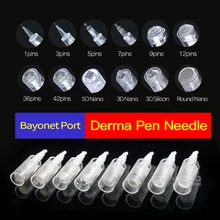 50 шт. штыковая Дерма ручка игольчатый картридж 9 12 36 42 pin Круглый нано микроиглы для Dr. Pen Электрический микро игла Дерма ручка