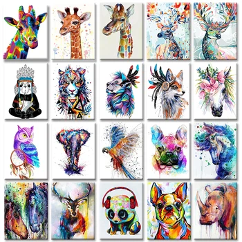 

Frameless Painting By Numbers Animals On Canvas Pictures By Numbers Home Decoration DIY minimalism Style