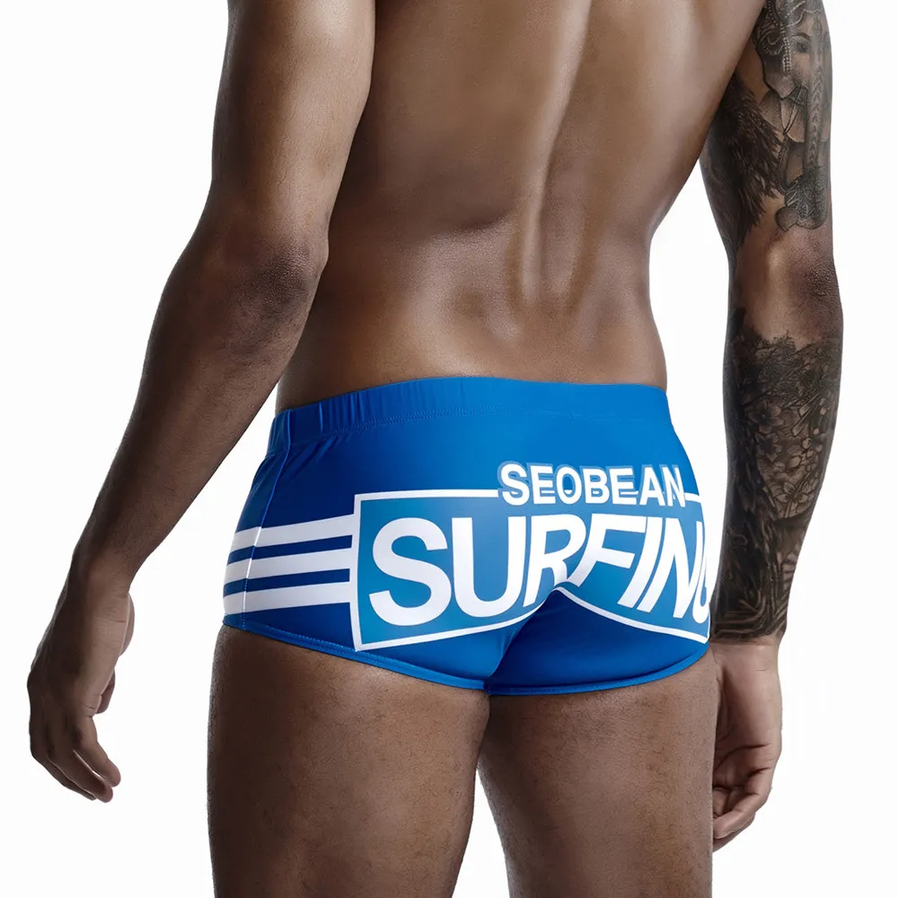 Men Swim Trunks Low Waist Bathing Swimming Shorts Swimsuit Men Swimwear Pants Summer Gay Beach Shorts Sexy Bottoms - Цвет: Синий