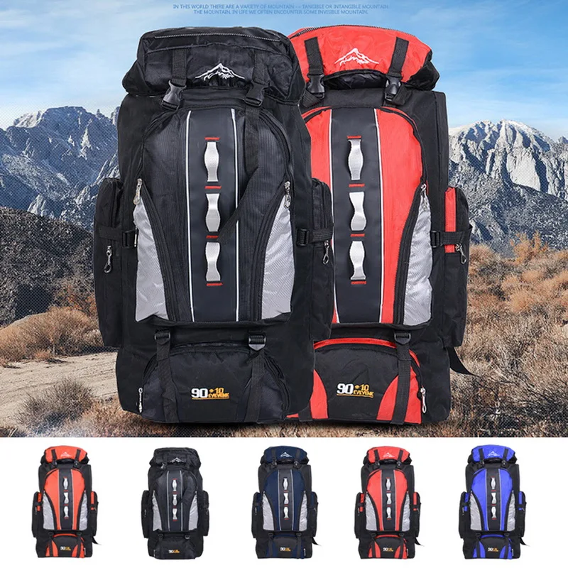 

Waterproof Climbing Backpack Rucksack 100L Outdoor Sports Bag Travel Backpack Camping Hiking Backpack Women Trekking Bag For Men