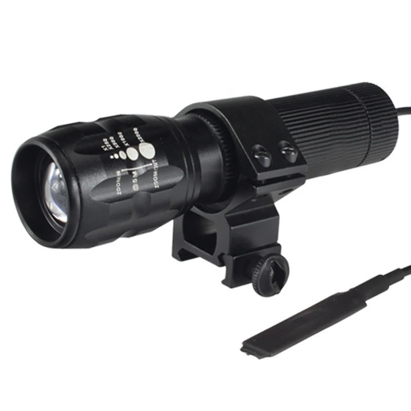 

ST87 180LM 3 modes Zoomable Tactical LED Flashlight 18650 Mount Wrench Tail Switch Box Waterproof Torch Lantern Lamp Spotlight