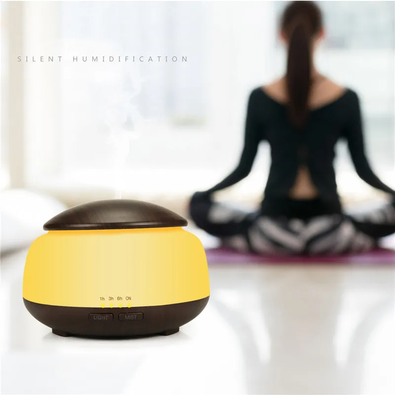 Humidifier LED Wood Grain Night Light Creative Gift Desk Surface Aromatherapy Machine Home Room Decor Lamp Office Cafe Lampara