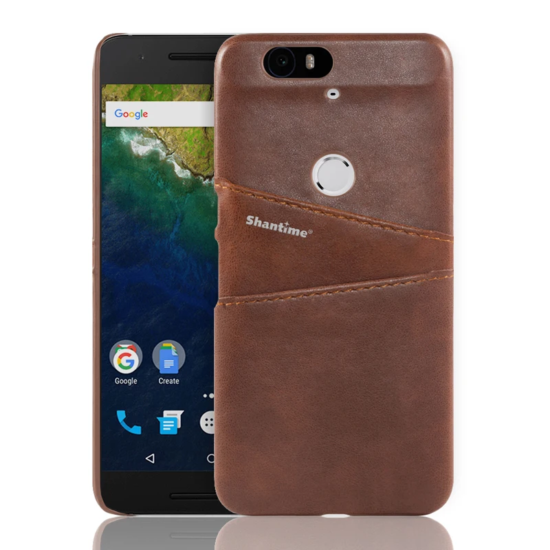 Роскошный чехол-бумажник из искусственной кожи для huawei Nexus 6 P, чехол для телефона, чехол для Google Nexus 6 P, чехол с отделениями для визиток - Цвет: Brown