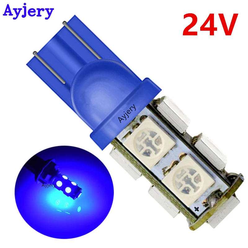 

AYJERY 4 Pcs 24V DC T10 194 168 W5W 9 SMD 9 Led Car LED Light Bulb Auto Bulb White Green Yellow Red Indicator Park Light
