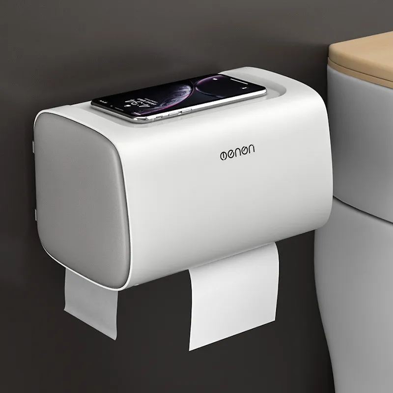 

Bathroom Waterproof Toilet Paper Holders Wall Mounted Storage Box Double Layer Plastic Paper Holders Portable Tissue Box
