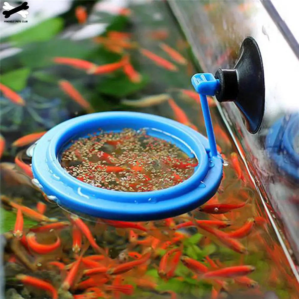 Aquarium Fish Tank Feeding Ring Round Square Floating Food Tray with Suction Cup for Fish Shrimp Turtle Feeding Accessory
