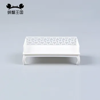 

3pcs 1:25 Dollhouse mini Furniture Miniature Doll White accessories Chinese Style Plastic Model Arhat Bed