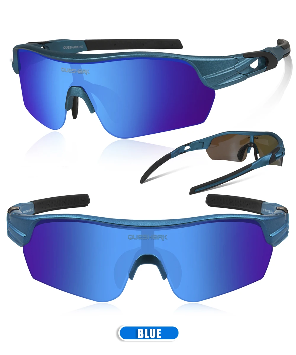 Queshark 2020 New Design Polarized Sport Sunglasses For Men Women Cycling Running Fishing Driving Golf 4 HD Lens Exchangeable