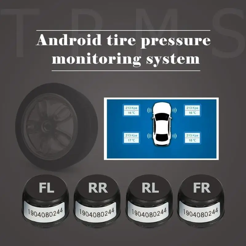 USB автомобильный TPMS монитор давления в шинах+ внешние датчики для Android навигации