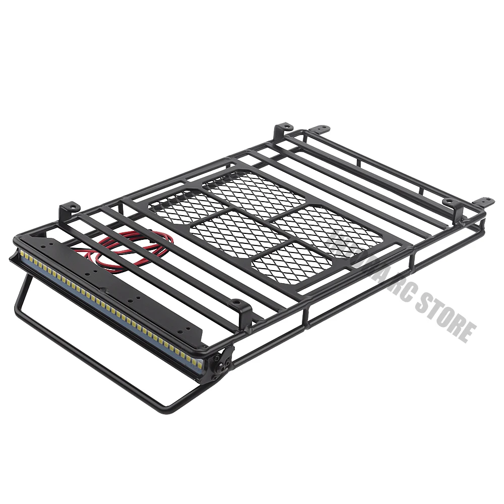Металлический багажник на крышу со светодиодный подсветильник кой для 1/10 RC Crawler