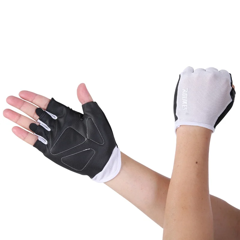 Summer men and women fitness gloves gym weightlifting cycling bodybuilding training thin breathable non-slip half finger gloves