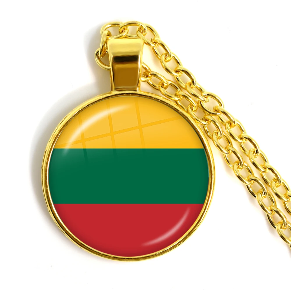 Национальный кулон в форме флага ожерелье Грецию, Джордан, Италию, Нигерию, Германию, Иран, Чешскую страну, литовские ювелирные изделия для женщин подарок для девочек - Окраска металла: 26