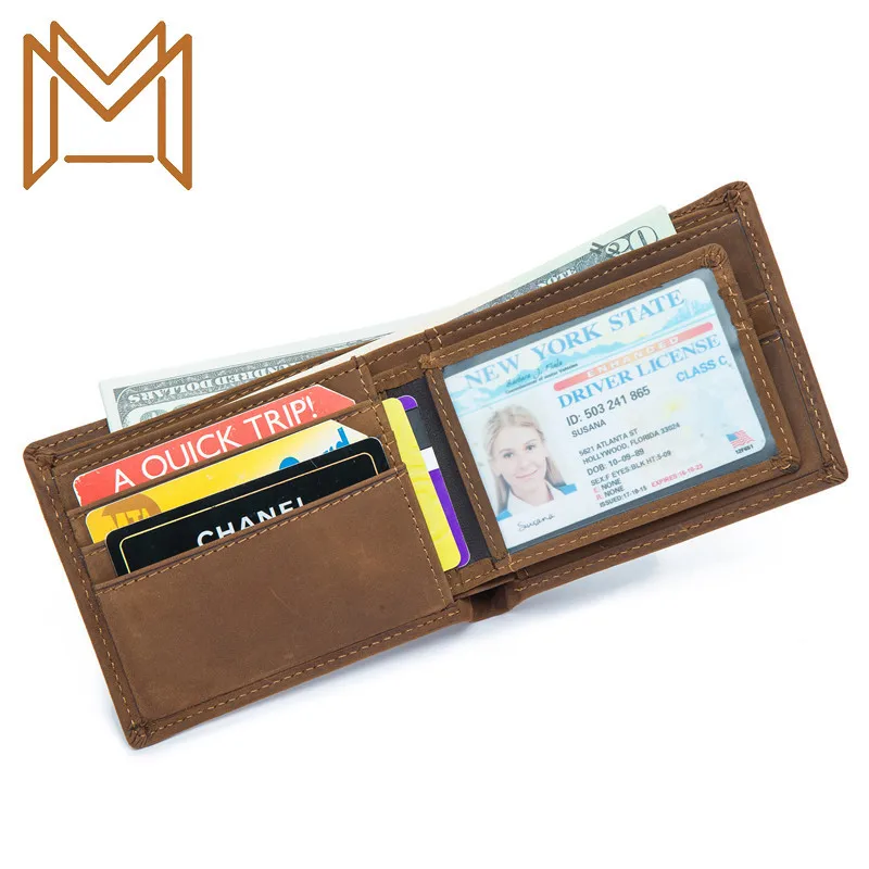 

Man Genuine Leather Wallet Business Affairs Wallet Head Layer Cowhide Wallet Crazy Horsehide Wallet Short Cross Section Wallet