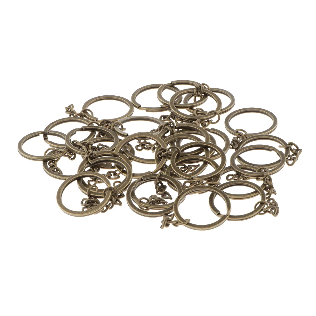 30mm Split  With Chain Key Keyrings 30 Mm Diameter Keychains